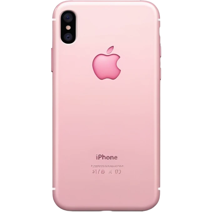 pastel pink iPhone, back view, iOS Apple emoji style emoji