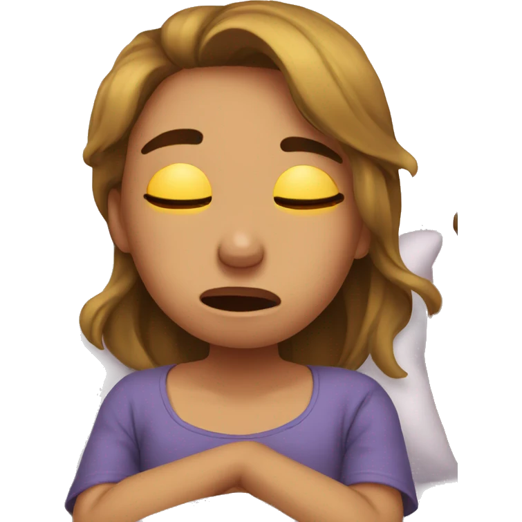 Girl crying in bed emoji