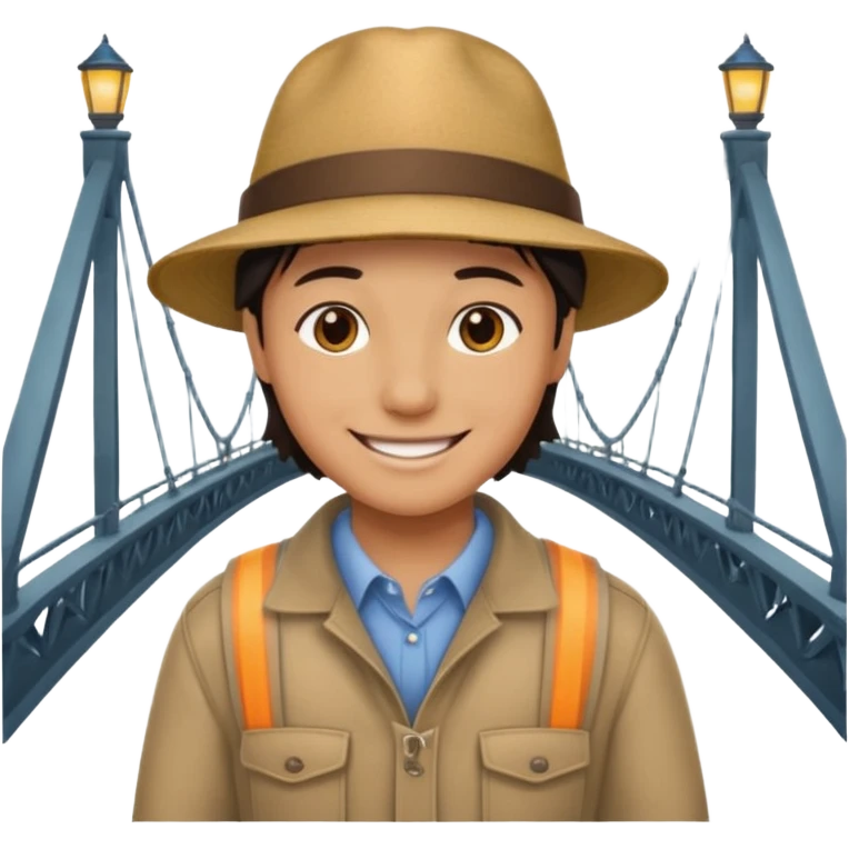 walking through the bridge emoji