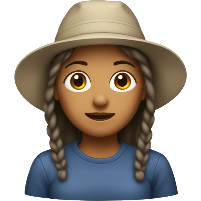 female person in a bucket hat  emoji