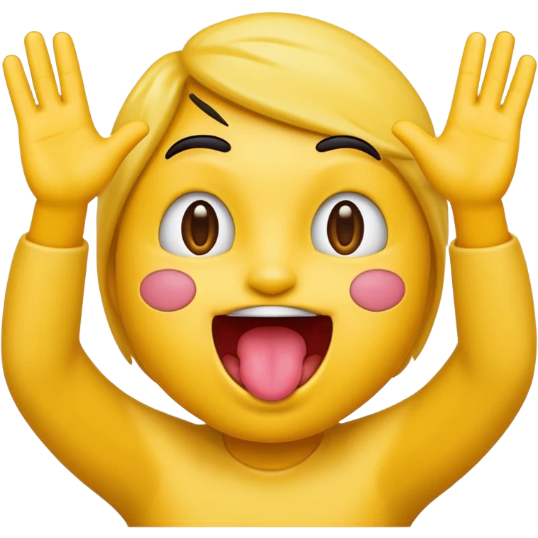 emoji with tongue out and hands emoji
