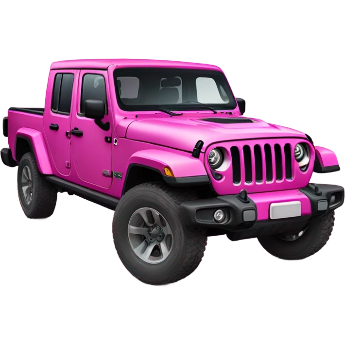 Realistic hot pink to pastel pink ombre Jeep Gladiator truck. emoji