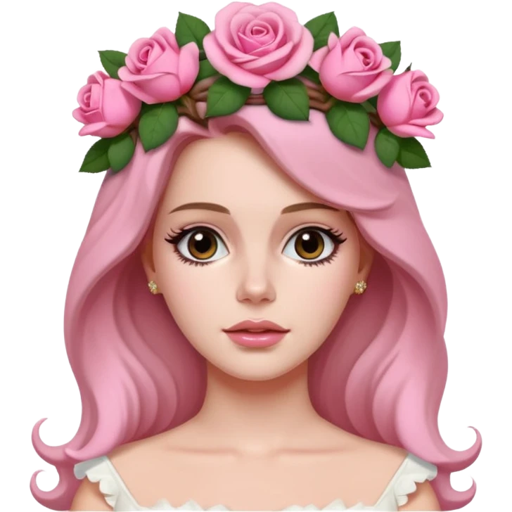 lana del rey with a pink rose crown emoji