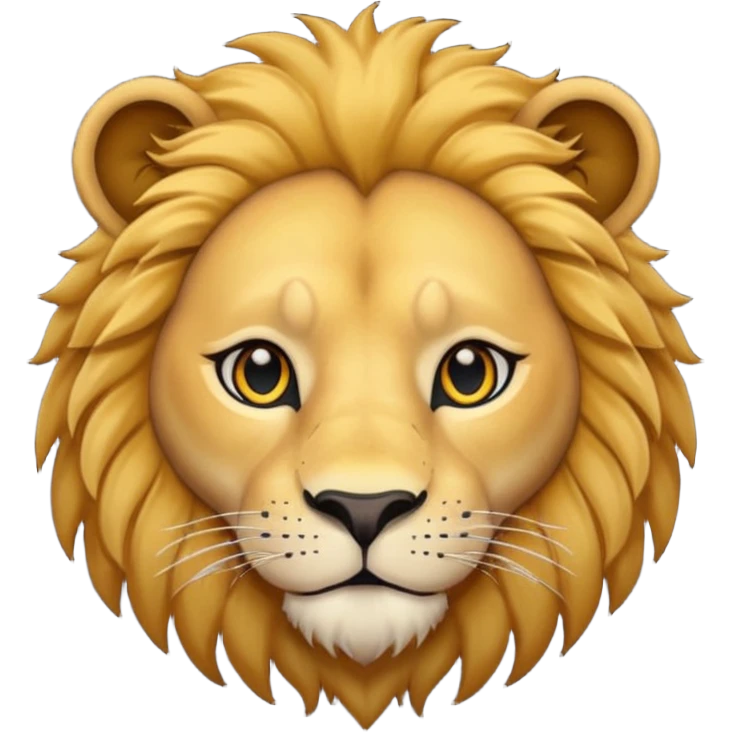 lion face emoji dot eyes, solid black , no iris, no Sclera emoji