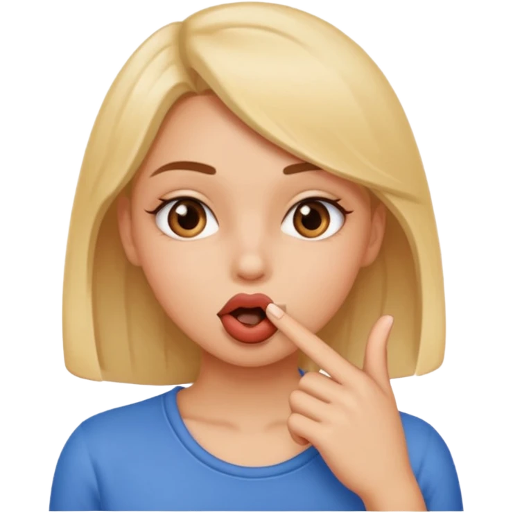 girl holding her finger in mouth in a flirt way emoji