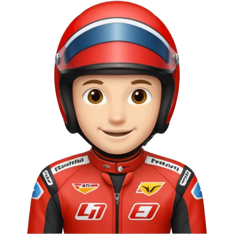 red motorcycle racer with out helmet emoji