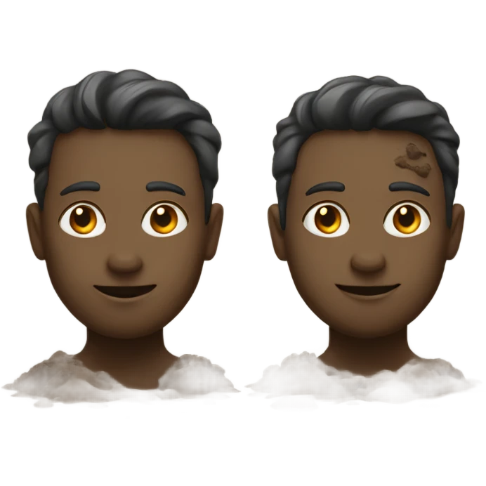 Side by side in mud emoji