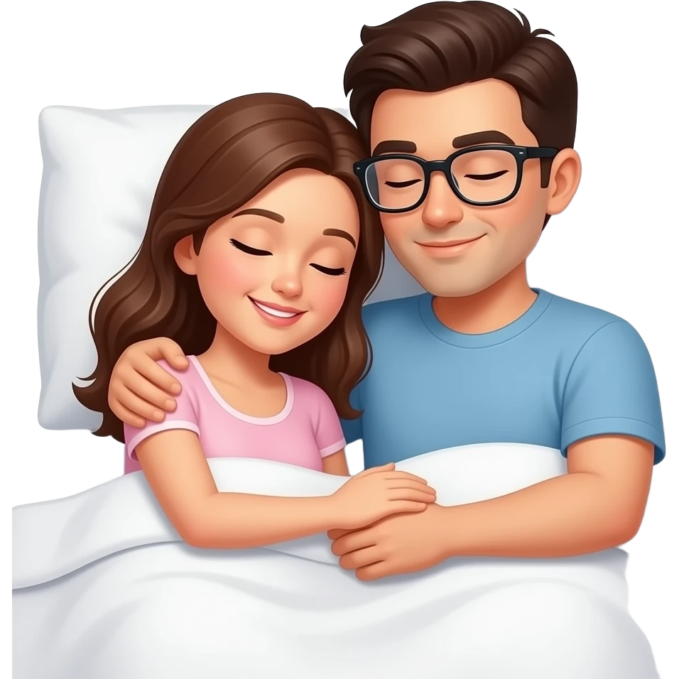 Two people cuddling in bed emoji