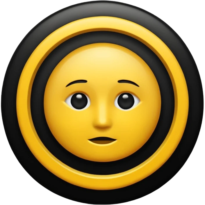 Le rond il est jaune foncé sans aucune forme de visage et mettez ensuite une étoile noire au milieu  emoji