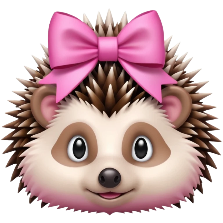 Hedgehog with pink bow emoji