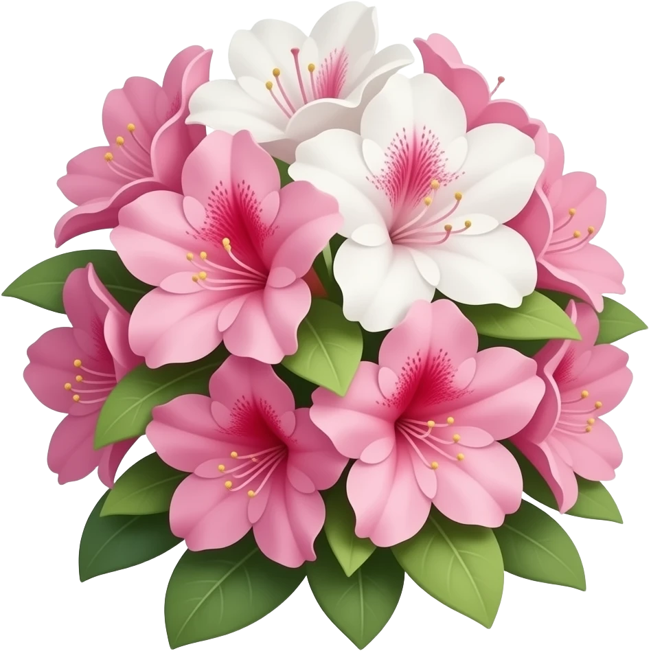 create an azalea with this as the primary pink (#ffd1dc) use a white azalea as well. it doesnt have to be super realistic. emoji
