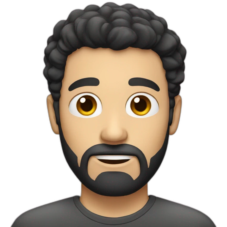White man with unshaven beard and black hair emoji