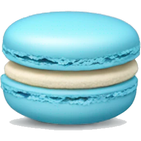 Realistic light blue macaroon emoji