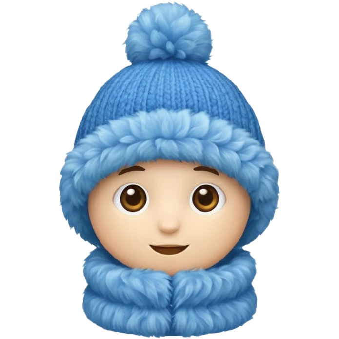 blue fluffy hat emoji