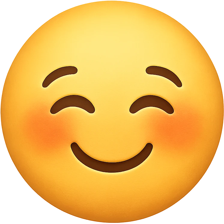 cute emoji, smiling with closed eyes, chubby cheeks, no background emoji