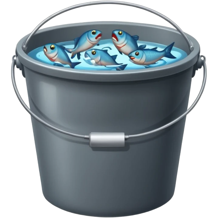 dead fishes in plain bucket emoji