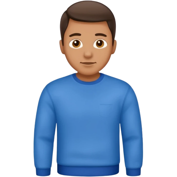 man in shirt with a blue jumper on top and blue jeans emoji