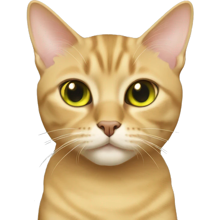 Golden with black tip British short hair cat with olive green eyes  emoji
