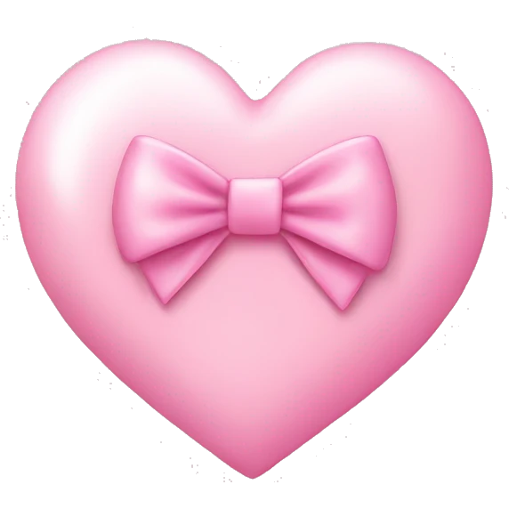 a baby pink heart with a bow emoji