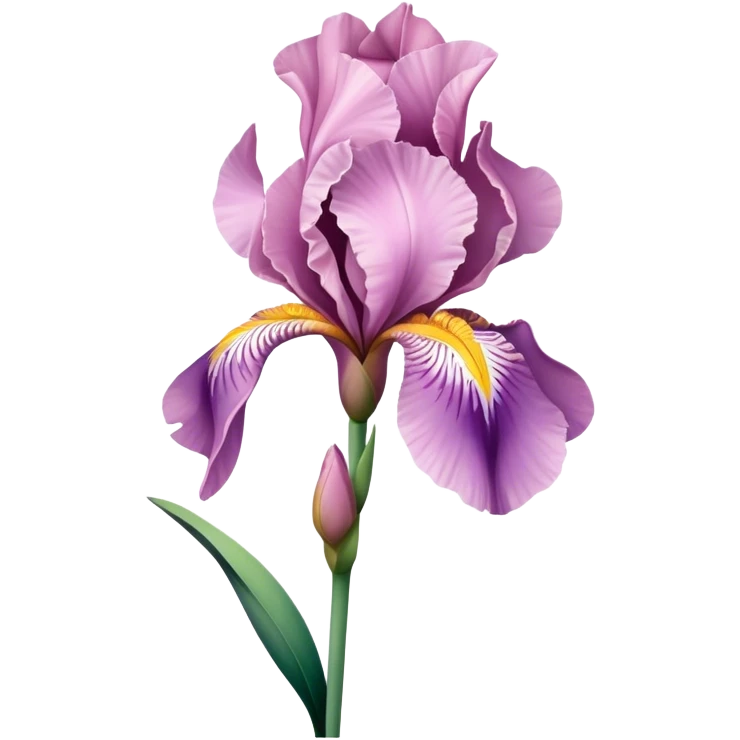 single Soft Pink Iris, straight stem emoji