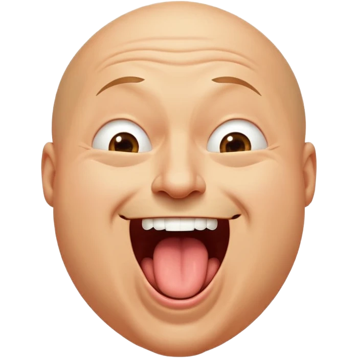 hilarious exaggerated laughing emoji face, bald man style or classic yellow emoji, mouth huge open laughing hysterically, tears flying everywhere, tongue out, holding belly or pointing, funny Greek meme energy, transparent background, cartoon vector, clean lines, 128x128, perfect for YouTube emoji" emoji