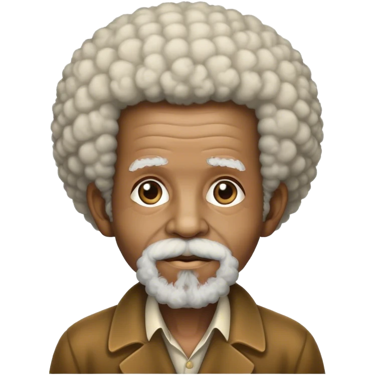 Abraham old man afro emoji