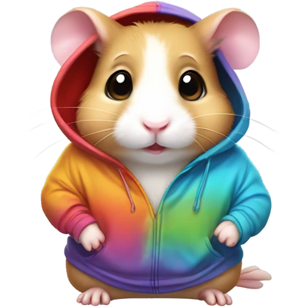 Hamster wearing a Hoodie emoji