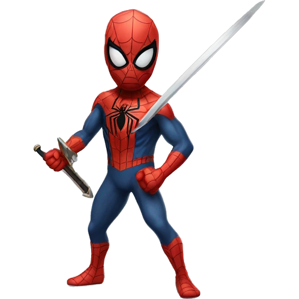 Spider-Man with sword  emoji