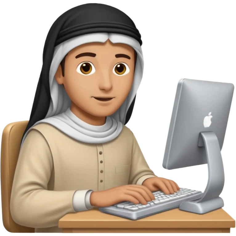 arab typing on computer emoji