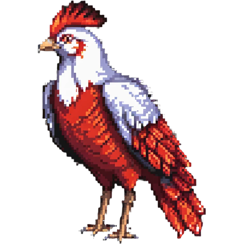 Red chocobo from Final Fantasy, large bird with red feathers emoji