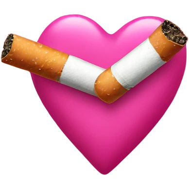 pink cigarette with heart smole emoji