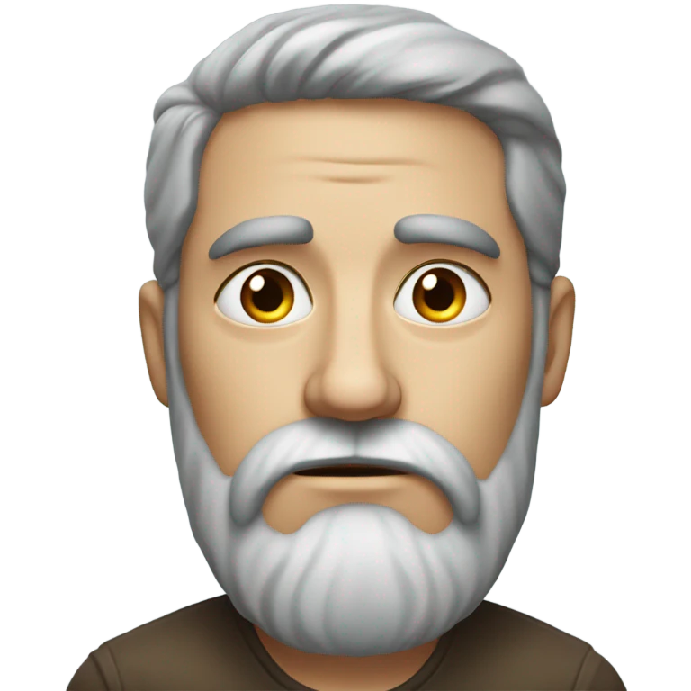 realistic portrait of bearded male sad emoji