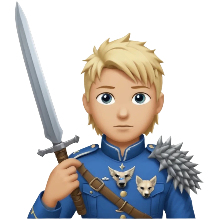Cloud FF7 character emoji - with fenrir blade  emoji