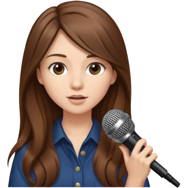 Singer Young woman – long hair, around 20s, holding microphone close emoji