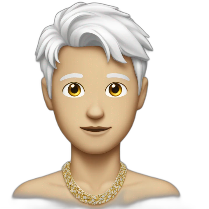 Cool white boy with wearing jwellery  emoji