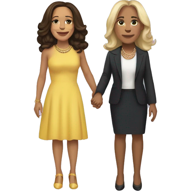 Kamala harris and princess blonde couple holding hands emoji