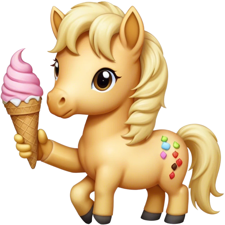 Pony with an ice cream cone emoji