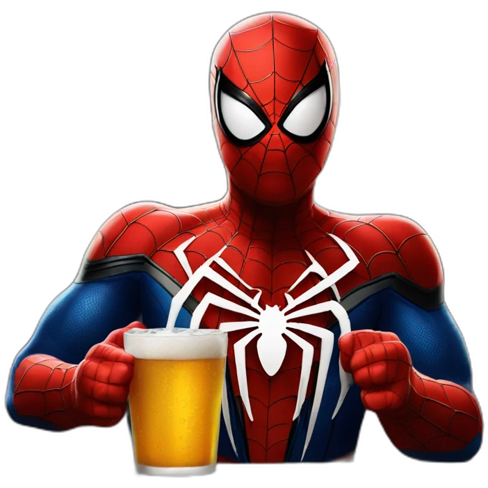 Spider-Man drink beer emoji