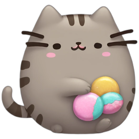 pusheen-crying-eating-candy emoji