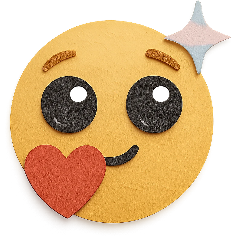 cute soft red heart, big shiny eyes, pastel sparkle, soft pastel colors, no limbs, full body, paper craft style emoji