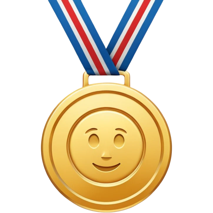 a gold medal with a lock engraved on it emoji