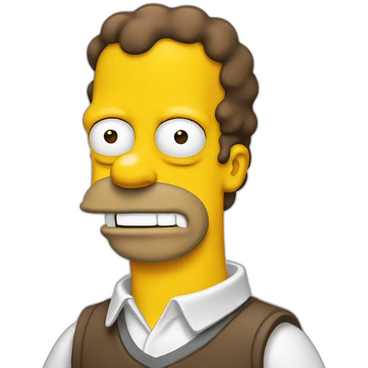 Homer Simpson with brown hair emoji