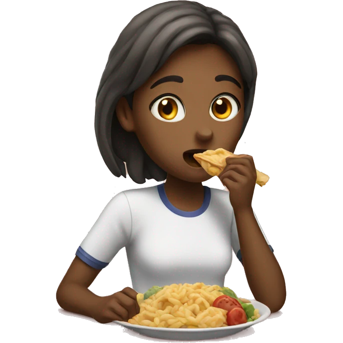 a girl eatin emoji