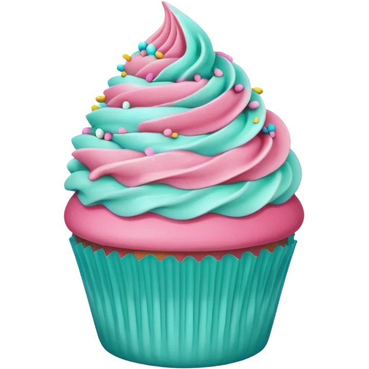 pink and aqua green cupcake  emoji