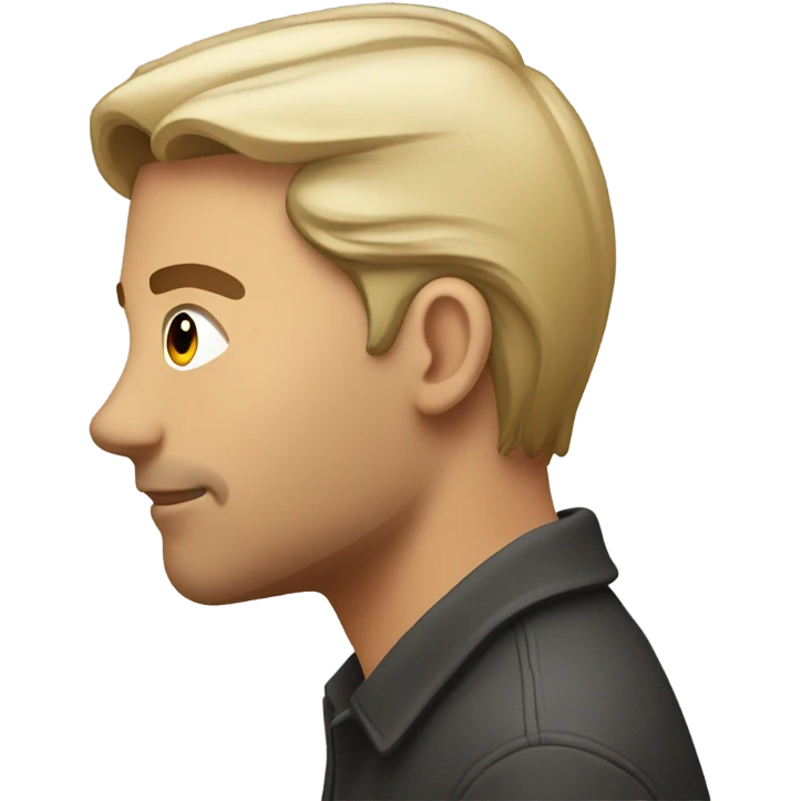 30 year old man Side profile talking emoji