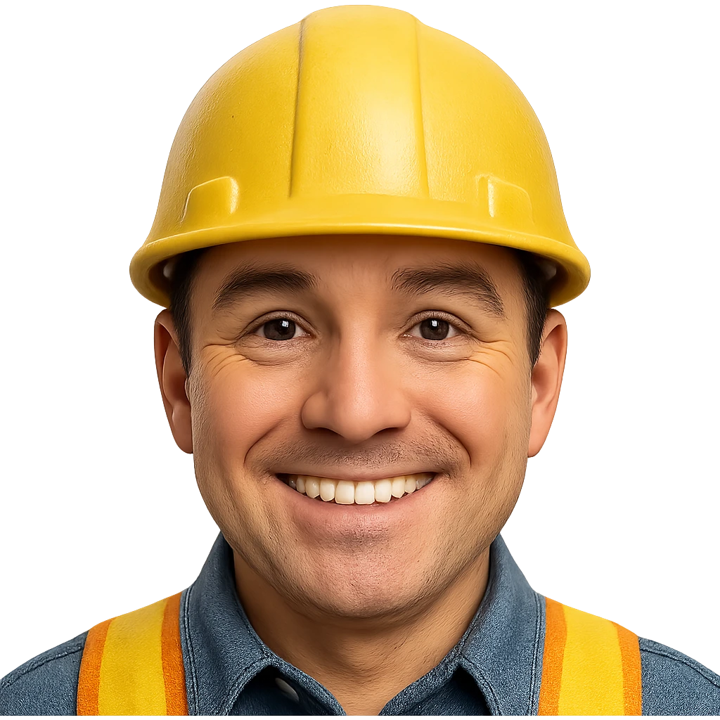 photorealistic construction worker, emoji style emoji