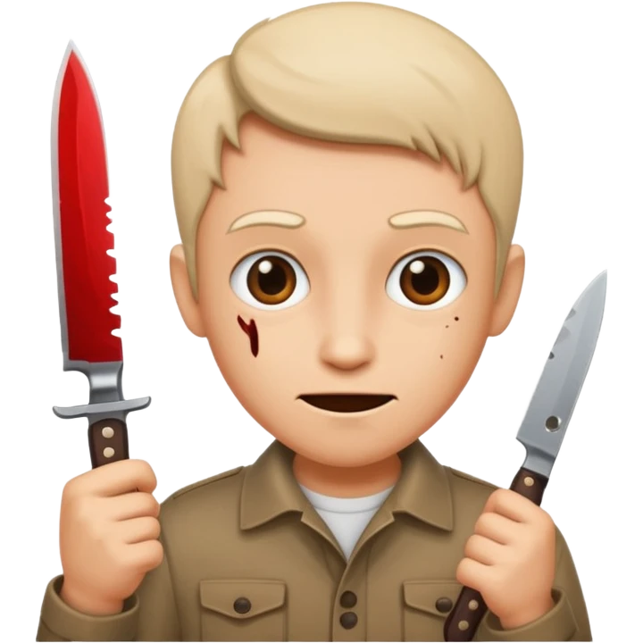 Knife in hand funny emoji