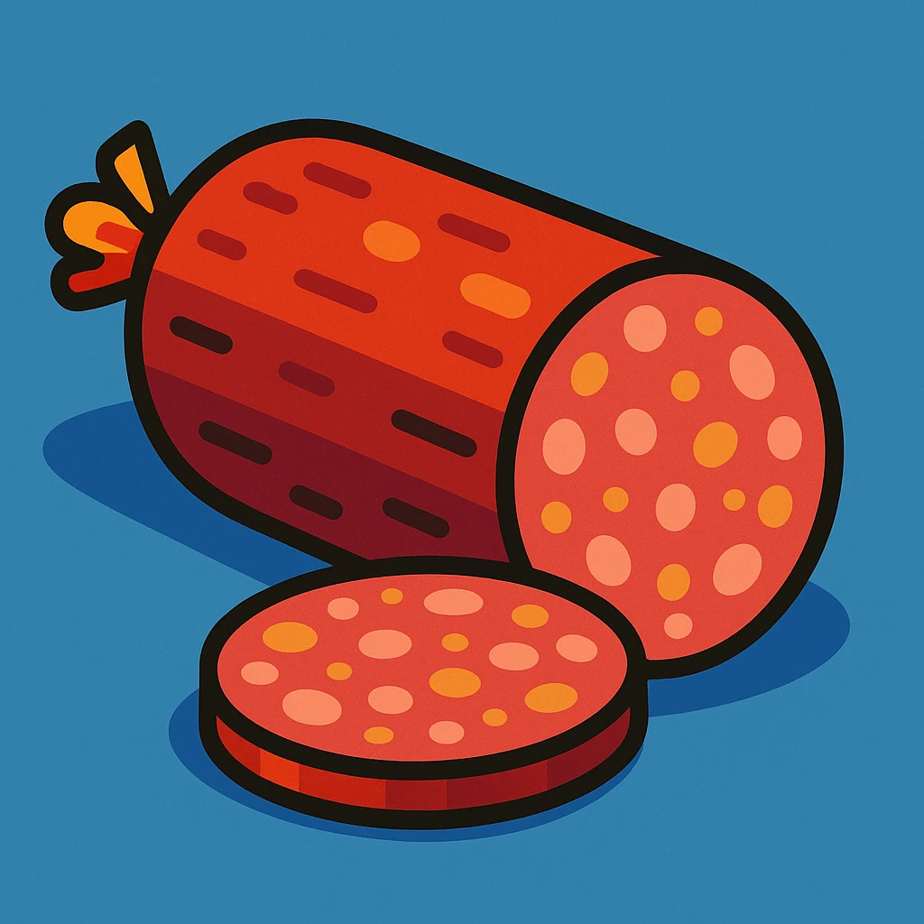 salami, vibrant toon style emoji