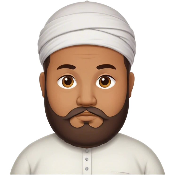 muslim chubby man with receding hairline and big beard emoji