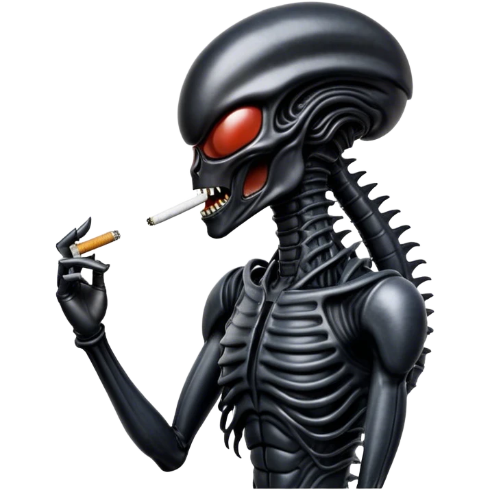 xenomorph smoking cigarette emoji